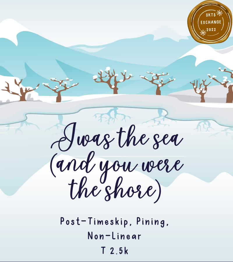 skts_exchange's tweet photo. A holiday gift for @_Eliodcrt ✨

i was the sea (and you were the shore)
T • 2.6k • pining, post-timeskip, non-linear
https://t.co/kx5rhevJ5t https://t.co/5UDdYwGoK4