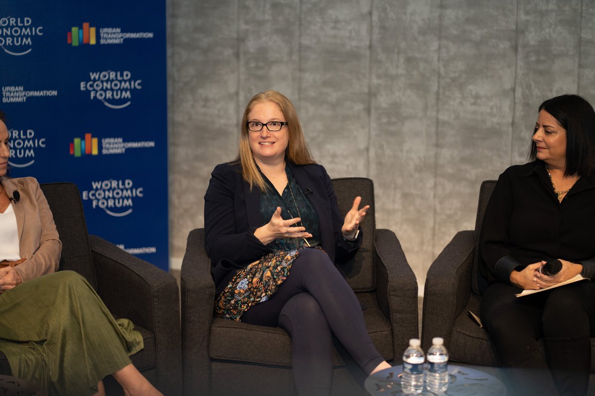 VerticalHarvest's tweet photo. Earlier this year we were invited to attend the #UTS22 at the @wef. @verticalally, our Chief Community Officer spoke about the importance of urban agriculture, the future of infrastructure, and how to build sustainable cities. Moderated by @lilliankuri of the Cleveland Foundation https://t.co/N3RcKj2FKY