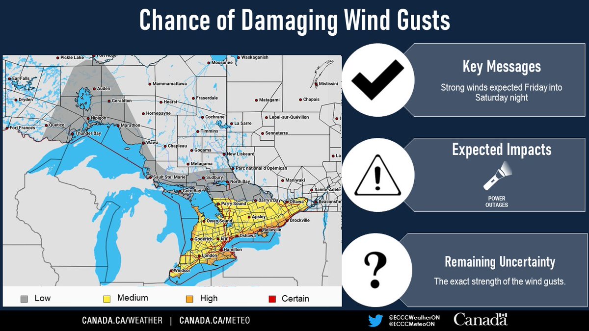 Christmas without power? Never something you want to think about but the threat is real, especially for the area highlighted in Orange on this <a href="/ECCCWeatherON/">ECCC Weather Ontario</a> map. #ONStorm