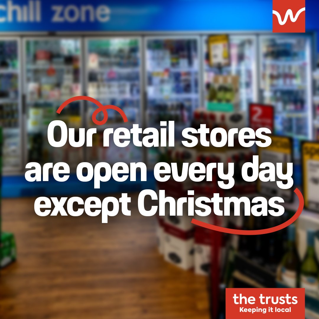 Our retail stores are open every day during the holiday season except for Christmas Day.