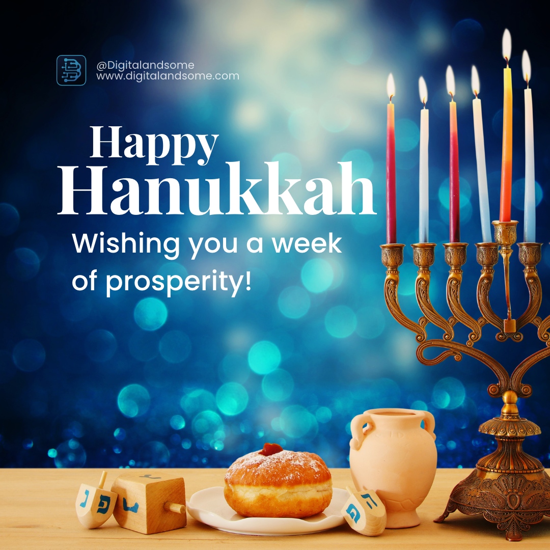 Digitalandsome's tweet photo. The first day of #Hanukkah is a day of celebration and joy for Jewish families around the world. Today, we’re wishing you a Happy Hanukkah! 🕎 

#happyhanukkah #happyholidays #hanukkah2022 https://t.co/3F7sI7k2cG