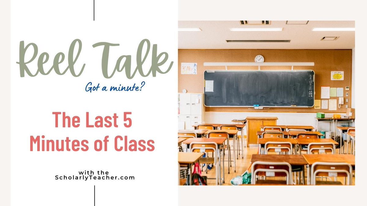 What are YOU doing in the last 5 minutes of class? ⏱️ 
What SHOULD you be doing? 🤔 

Check out this minute of what you should be doing: 
youtu.be/ZmvBAhgo278?ut…
with @ToddZakrajsek 

#ScholarlyTeacher #Class #HigherEd #k12 #teaching #teach #learn #ITLCLilly