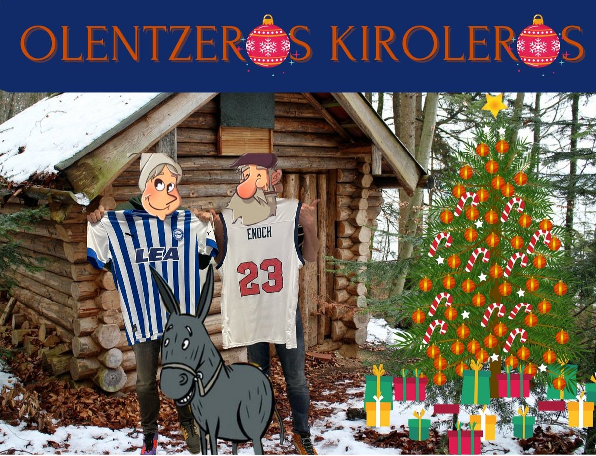 kiroleros's tweet image. 🎄¡REGALOS KIROLEROS!🎄

🎁🏀Camiseta de Baskonia de Steven Enoch.
🎁💙Camiseta oficial del D.Alavés.

SORTEO el jueves 22 al final del programa entre quienes nos sigan y retuiteen. 

¿Has admirado ya la imagen? Somos nosotros con los regalos y el burrito kirolero. #NoConfundir
