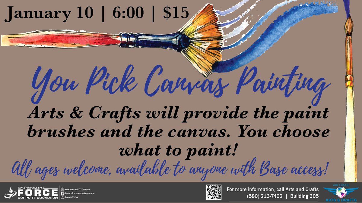vance71fss's tweet photo. Paint with us! Arts &amp; Crafts will provide all of the materials; you choose what you want to paint! All ages are welcome🎨 https://t.co/1hLDtUYlD2