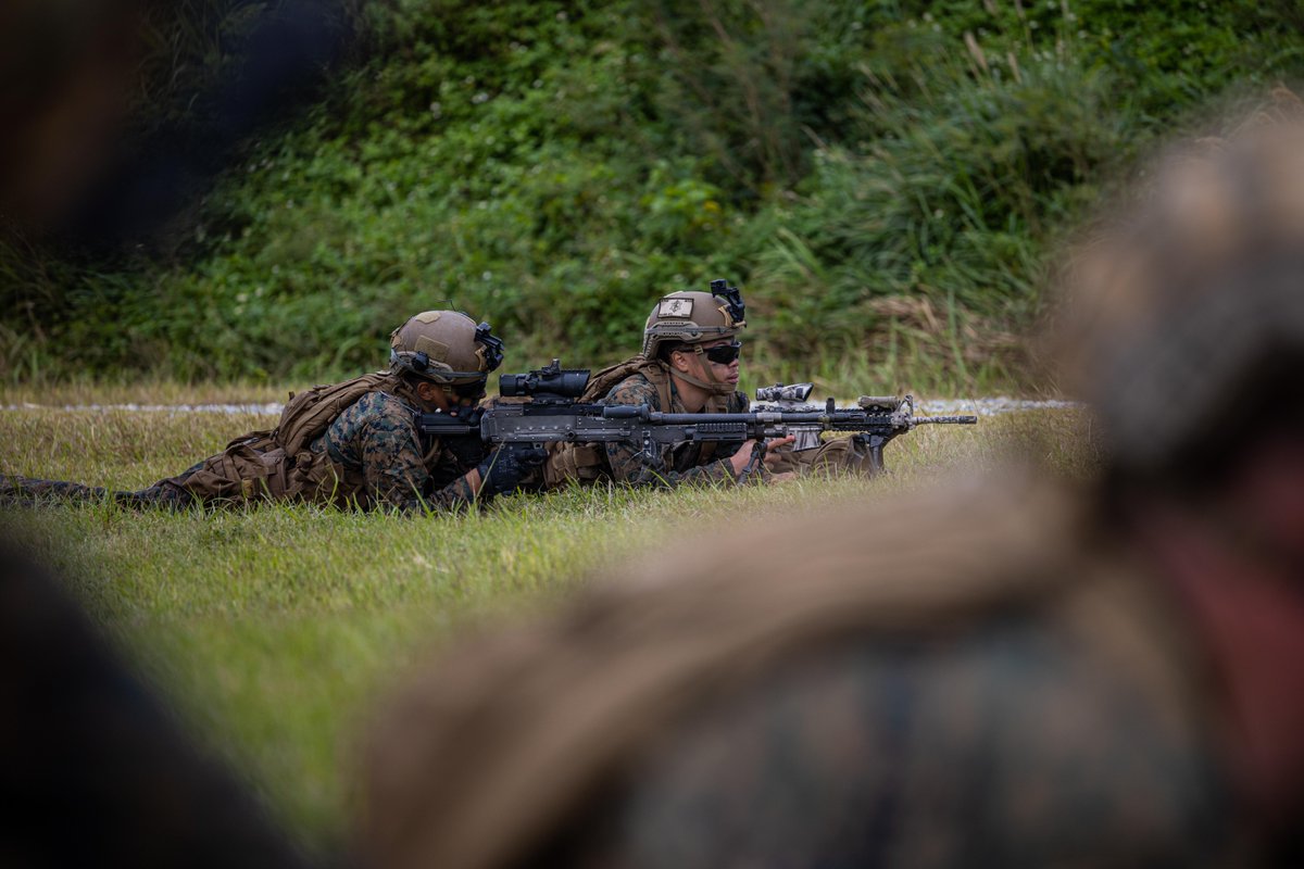 USMC's tweet photo. #Marines with the @31stMeu execute a boat raid exercise at Camp Schwab, Okinawa, Japan, Dec. 14.

This exercise challenges the Marines’ ability to secure contested terrain. 

#USMC #MarineCombatArms https://t.co/3yVnANrXl2