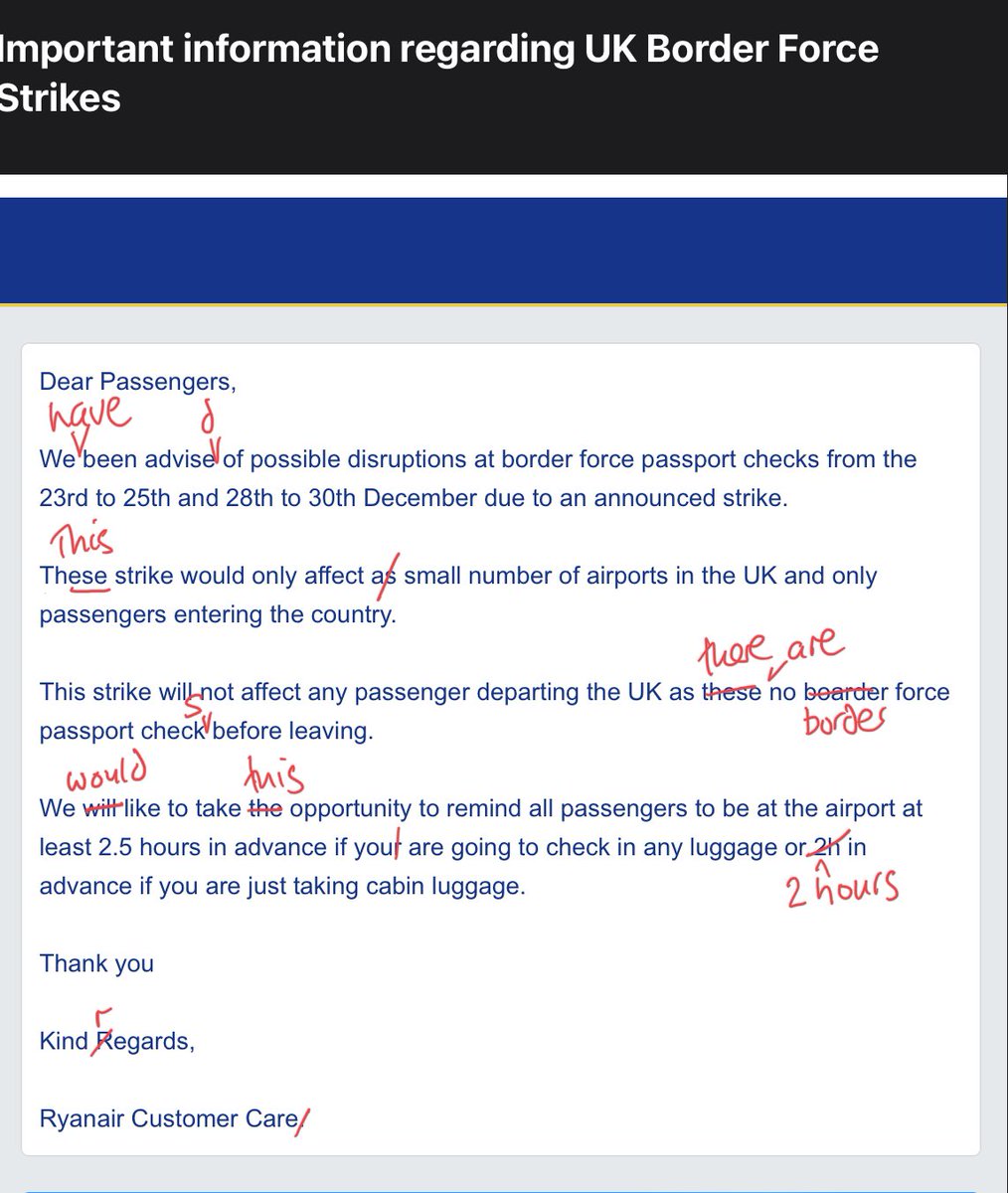 I’m normally relatively forgiving of the odd mistake in an email but this is ridiculous…. Does <a href="/Ryanair/">Ryanair</a> have no quality checks before sending out mass emails?!  I had to double check it was a genuine email!!