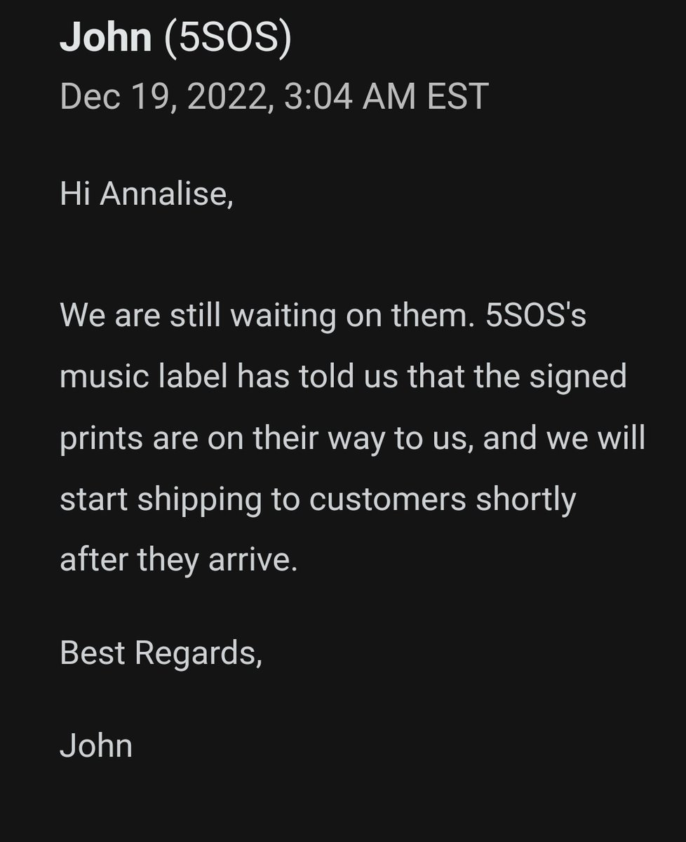 fyi for anyone still waiting for a 5SOS5 signed print from the UK store