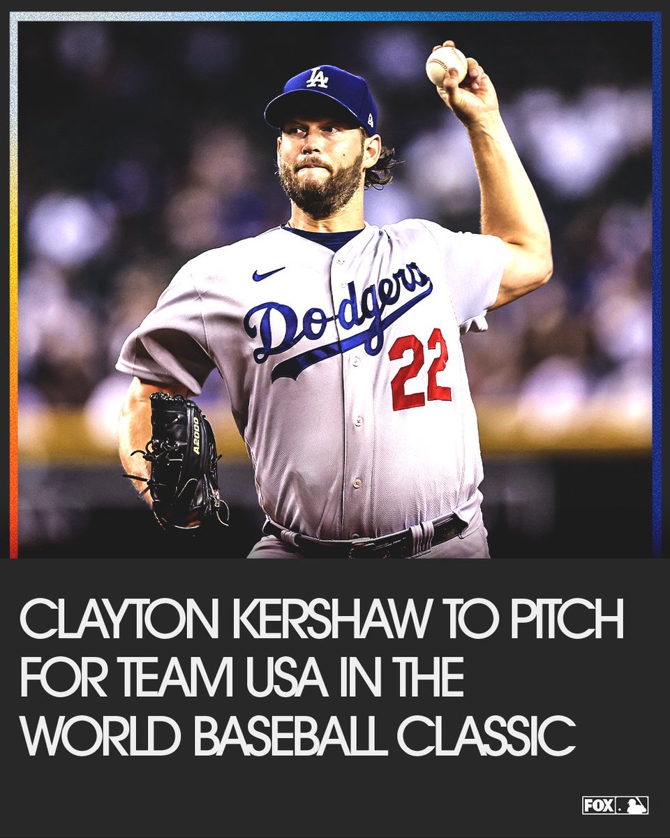 MLBONFOX's tweet photo. Clayton Kershaw joins Team USA! 🇺🇸 https://t.co/ylLRv3CZCF