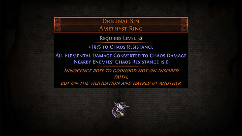 Path of Exile on Twitter "The Original Sin is a trophy item that symbolises the completion of a