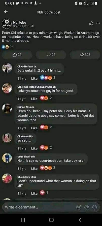 Igbo, most confused people. See their comments when Obi was their governor in 2011 and see their comments now against 2023.Open your brain ,full of fake life. BAT is ever real. Time to separate men from boys, BAT from kolanut🤣🤣🤣🤣🤣🤣🤣🤣🤣🤣