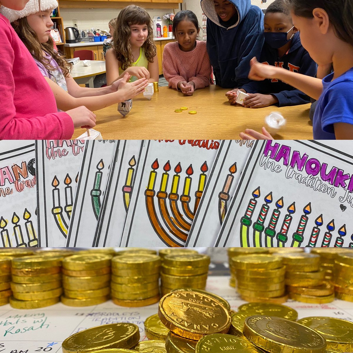 Happy Hanukkah 🕎 Our class enjoyed learning about Jewish traditions today and they really enjoyed winning the chocolate Gelt during our dreidle tournament! <a href="/GoodfellowPS/">Goodfellow P.S.</a>