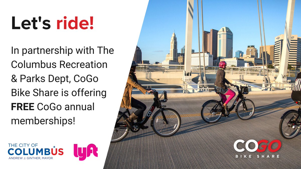 🎁It's the season of giving! 

We're partnering with <a href="/ColsRecParks/">Columbus Rec & Parks</a> to provide you a ⚠️FREE⚠️ CoGo Bike Share Annual Membership! 

Email info@cogobikeshare.com by 12/29/22 to receive your unique code before the end of the year!