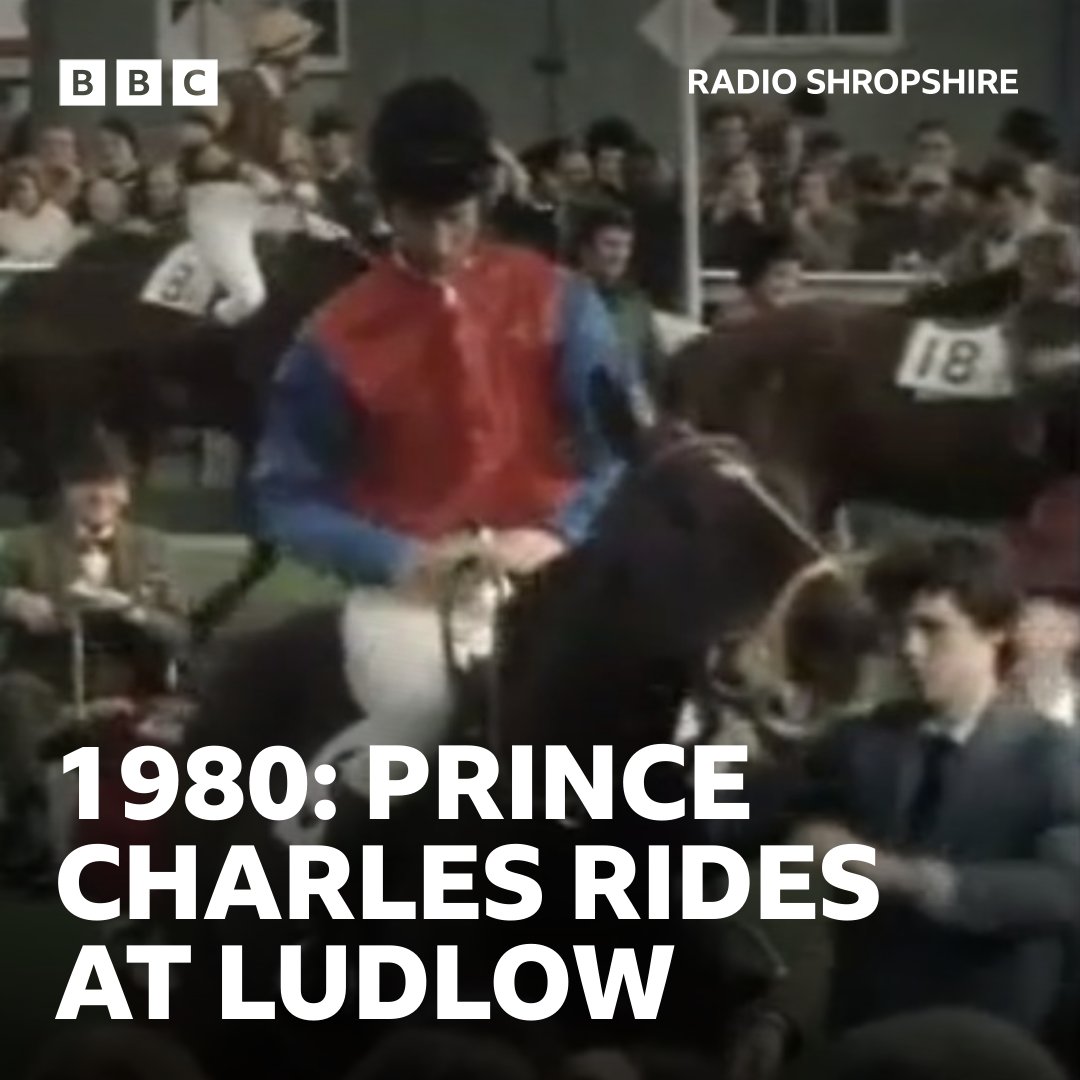 BBCShropshire's tweet photo. To mark the BBC's centenary, #BBCRewind has thousands of old clips from Shropshire and beyond!

This is from 1980 when the then Prince Charles rode at Ludlow racecourse. 

See the film and click on the map for more memories: https://t.co/xCds484UeS https://t.co/zVt79qzS1A
