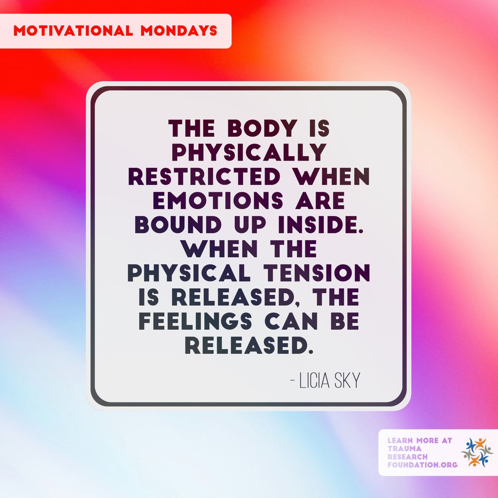 Tightness and tension can be the embodiment of emotional distress. Take a moment to notice your body; how can you release the tension and discharge tight energy? Share below. #MotivationalMondays 🌞

#traumaresearchfoundation #TRF
#mentalhealth #mindset #innerwork #selfcompassion