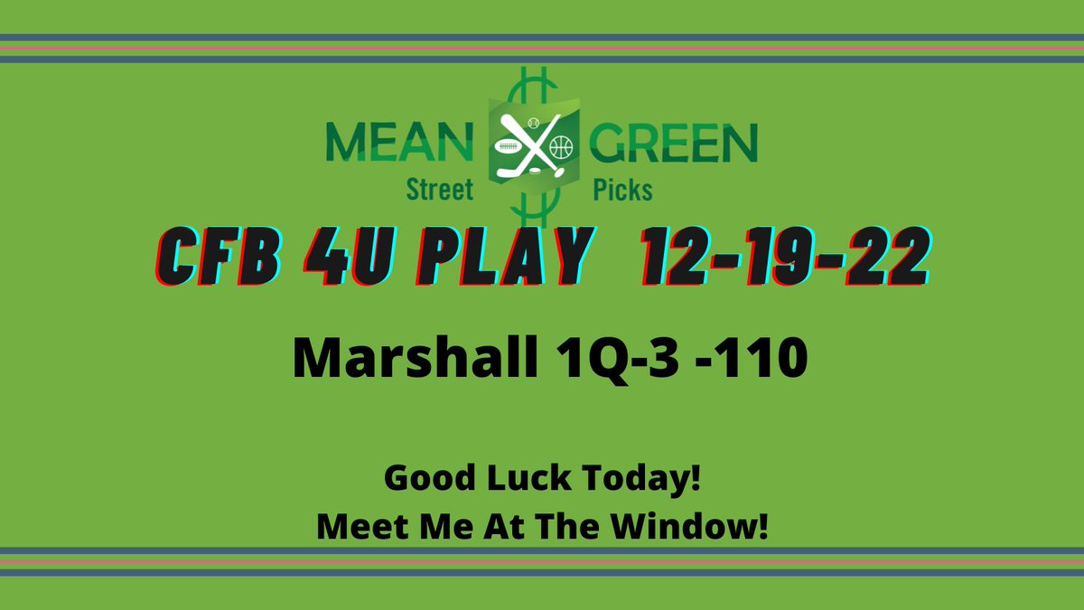 Too easy!! Cash that ticket! Meet me at the window Fam 
#sportsbetting #meangreenvip #gamblingtwitter #MyrtleBeachBowl 
         💰💰💰💰