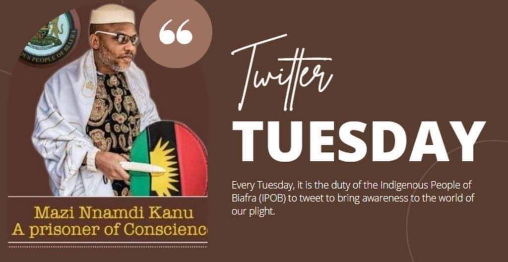 ElochukwuOhagi's tweet photo. How are you preparing for Twitter Tuesday? 

If you are in say #FreeMaziNnamdiKanu https://t.co/kij2MQzFX1