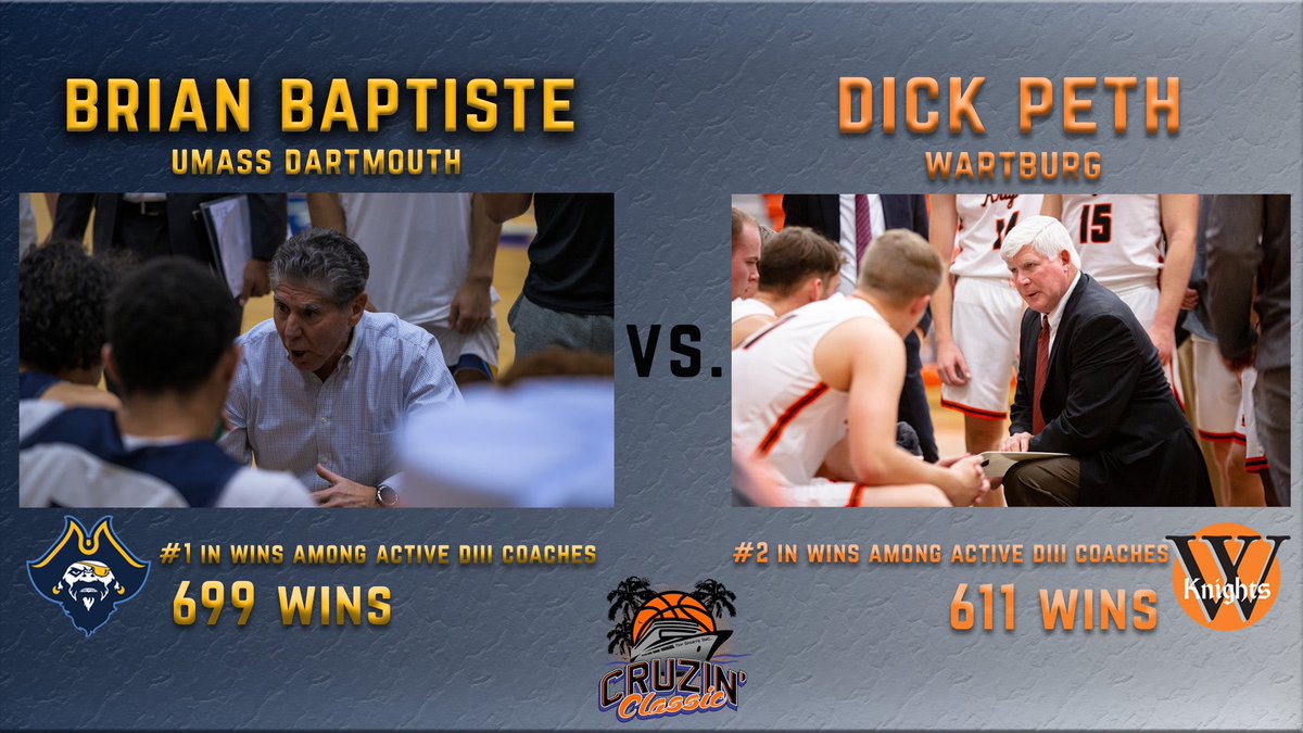 ‼️COACHES BATTLE‼️

The two most winningest active coaches in all of DIII men’s basketball face off tomorrow in Fort Lauderdale! 

#CorsairCrew 🏴‍☠️