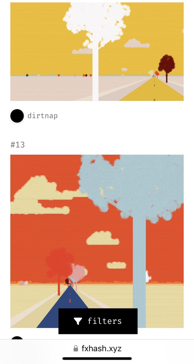 Yay, we sold some landscapes again, today! Thank you, so much! 
#NFTartwork #nftart #fxhash #dutchlandscape #Colors #colorfull #generativeart #codeart #gorgeouscolorpalette