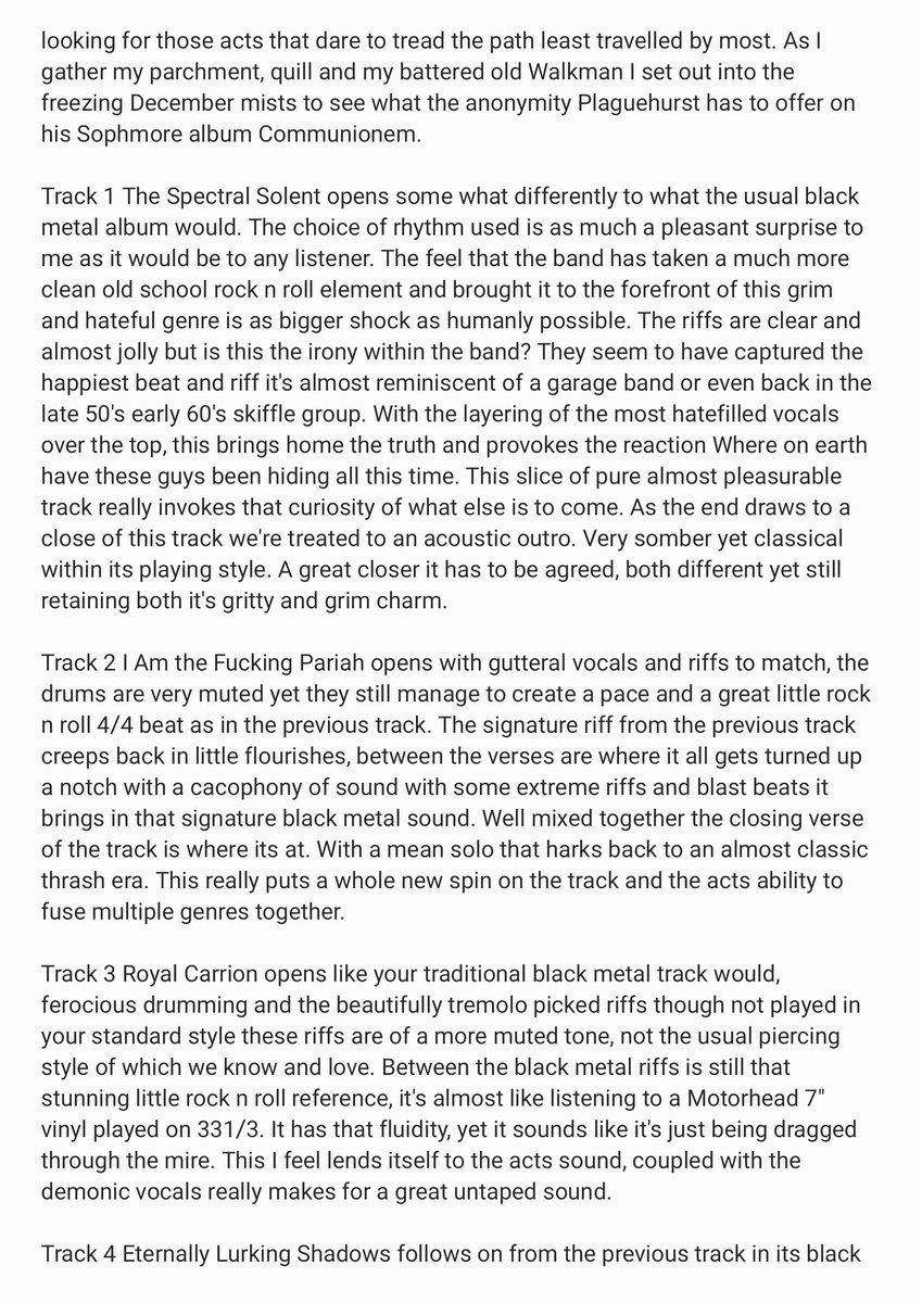 LordOfTheShado8's tweet photo. Here in full a review of truly evil prepositions. Straight from the void and hollow entities that is #Plaguehurst and their sophmore album Communionem. Hail #Foras #LordOfTheShadows #PembrokeshireBlackCircle #DeathPrayerRecords https://t.co/ldF3yTndBW
