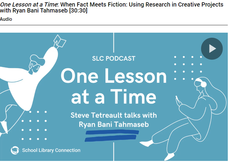 BloomsburyLU's tweet photo. Check our our newest #OneLessonataTime podcast! @DrTLovesBooks speaks with @RyanTahmaseb about some clever ways to infuse creativity into student research writing https://t.co/k0g507b3Ic https://t.co/f7A2NHiod2
