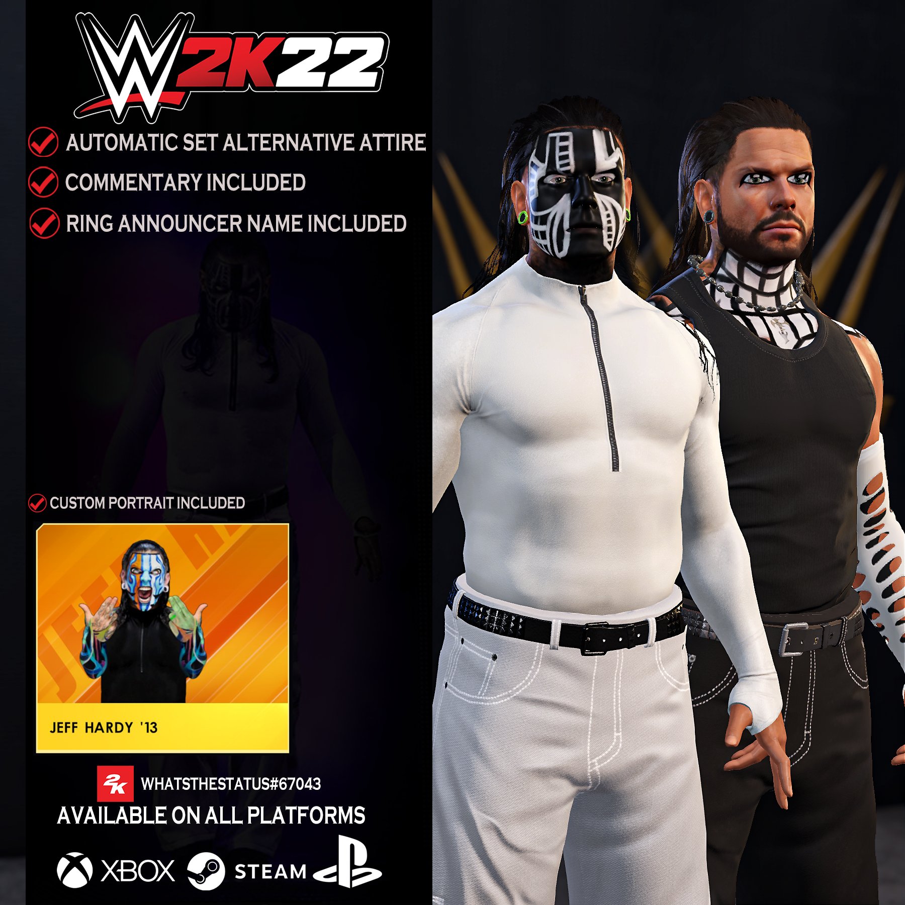 Jeff Hardy Not Included On WWE 2K22 Roster