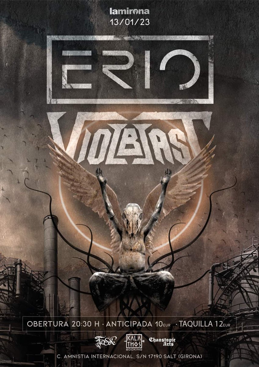 WebMetalSounds's tweet image. El próximo 13 de enero tenemos una cita en la @la_mirona con @erio_metal y Violblast. Y nosotros estaremos para contarlo