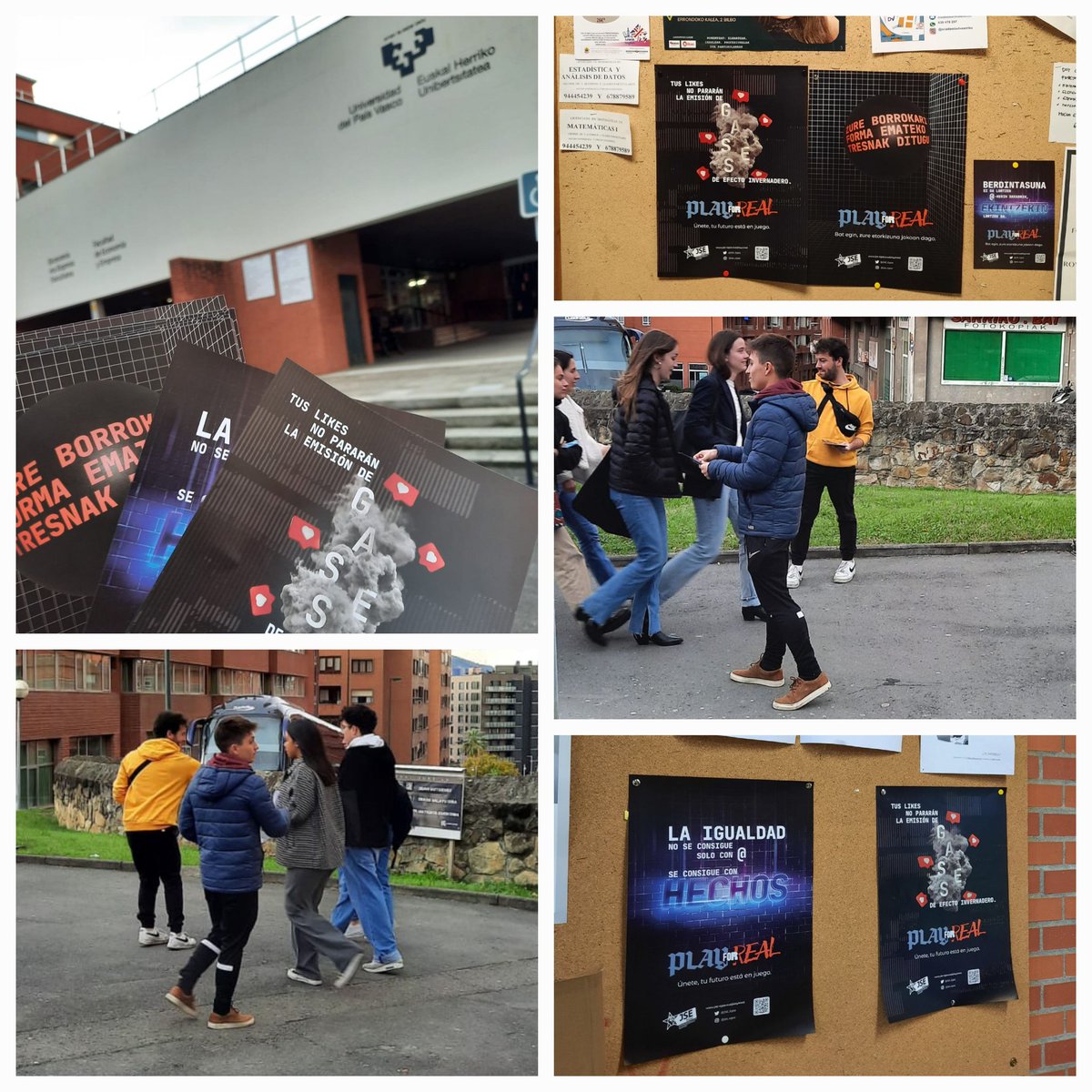 jsbizkaia's tweet photo. Esta mañana hemos vuelto de nuevo a la UPV-EHU, esta vez al Campus de #Sarriko, para seguir dando a conocer entre la gente joven y l@s estudiantes la campaña de participación política #Play4Real de @JSE_Egaz. https://t.co/KMqlvbkg5O