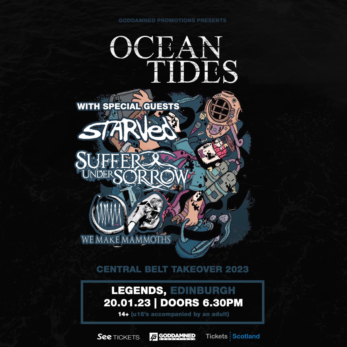 HHLscotland's tweet photo. *SUPPORTS ADDED* for @OceanTidesUK Central Belt Takeover w/Starved  

@s_u_s_band &amp; @WeMakeMammoths join the Edinburgh show

@DeadbyMondayUK &amp; Kakihara join the Glasgow show

https://t.co/EchscMxRZA &amp; https://t.co/PlF5cX5OVX

@WhatsOnGlasgow 
@WhatOnEdinburgh 
@scottishmetal https://t.co/nhyBELr7Uy