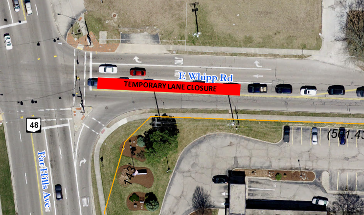 of_centerville's tweet photo. The left turn lane on westbound Whipp to southbound Far Hills will be closed 9:00 p.m. – 6:00 a.m. on Tuesday and Wednesday. Crews will be working on a water main tap and installation of a sewer lateral for the new UDF property. Traffic will be maintained in both directions. https://t.co/bAXQdbYX5k