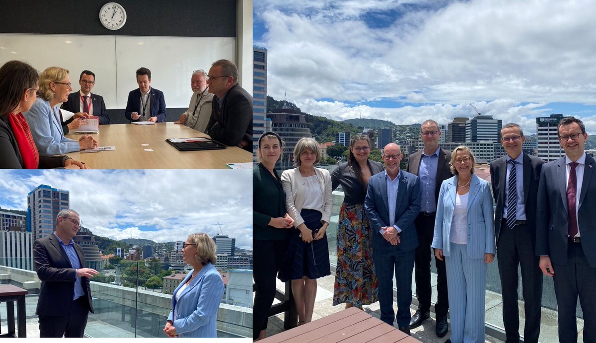 <a href="/ratsosi/">Signe Ratso</a> met with <a href="/MBIEgovtnz/">MBIE</a> to discuss New Zealand’s 🇳🇿 potential association to <a href="/HorizonEU/">Horizon Europe 🇪🇺</a> in  Wellington today. 
They also exchanged their shared priorities in the area of #research and #innovation, including boosting the global research cooperation 🔬🌍 #HorizonEU