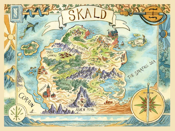 If you're looking for a last minute gift for the fantasy/comic fan in your life, my graphic novel about a trio of runaway bards is new this year! It even has a big hand painted map!You can find it wherever you like to get books. 