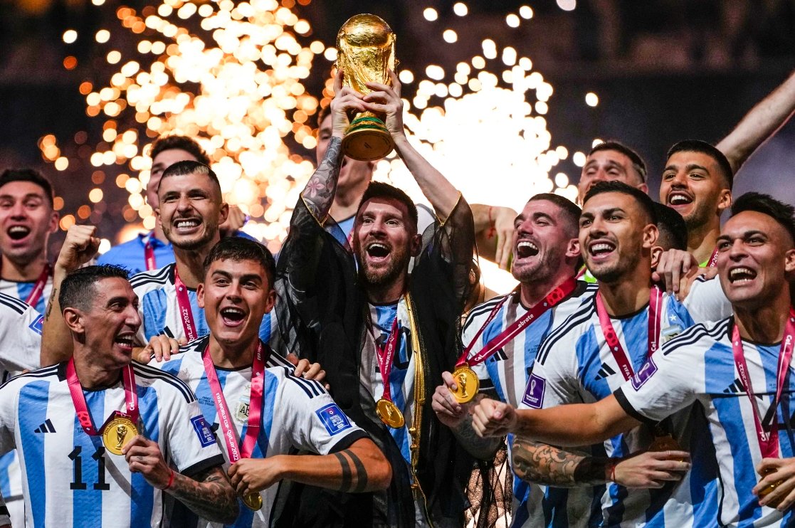 Sports_Retailer's tweet photo. Congratulations to Argentina for securing the World Cup Championship this weekend!

#worldcupchamps #lionelmessi #argentina #soccer #worldcup #qatar2022 #soccerball #penaltykicks #nailbiter #france #champs #champions #futbal #winners #whatagame #gameday https://t.co/2mgiZvq5wx