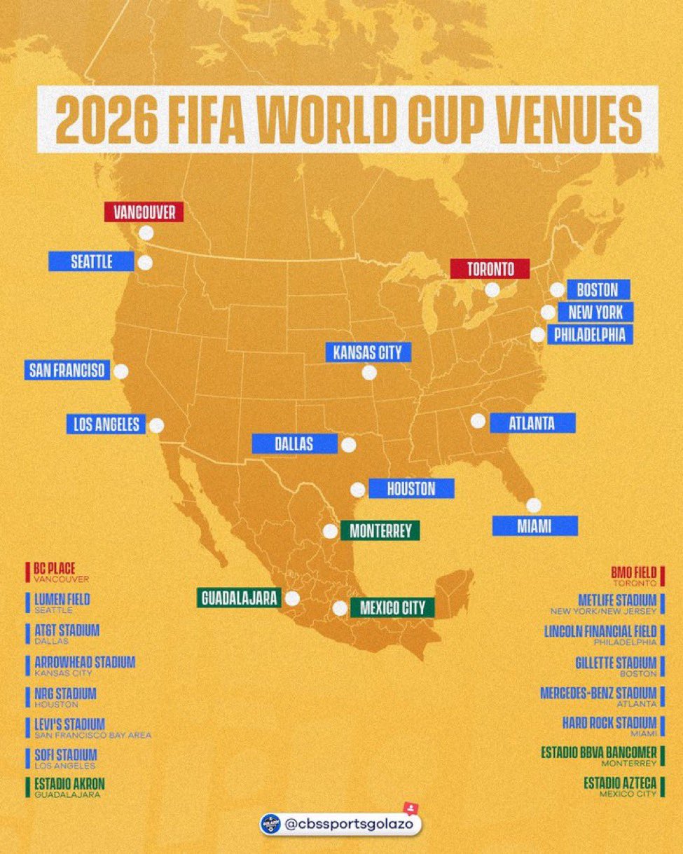 eurofoot-on-x-the-2026-fifa-world-cup-will-have-16-host-cities-spread-across-3-countries-in-canada-usa-mexico-cbs-https-t-co-ab1kbkyvkh-x