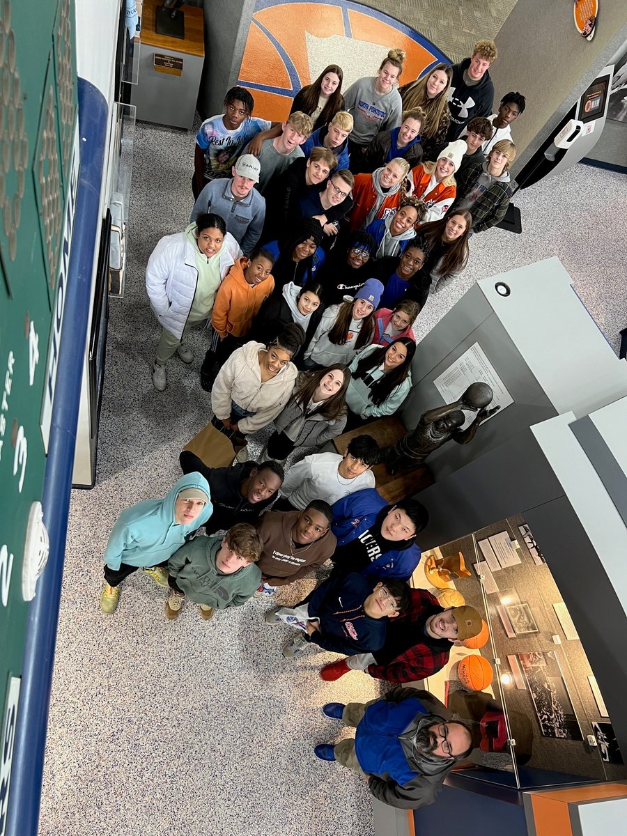 HoopsHall's tweet photo. It's been a busy day at @HoopsHall with welcoming over 100 visitors! The @ladyvikingsnp, @NPVikingHoops and @ingomarbkb basketball teams, all from Mississippi stopped by before they tip off at @thehoosiergym tonight. We wish them luck! https://t.co/Ms5RXHSFsj