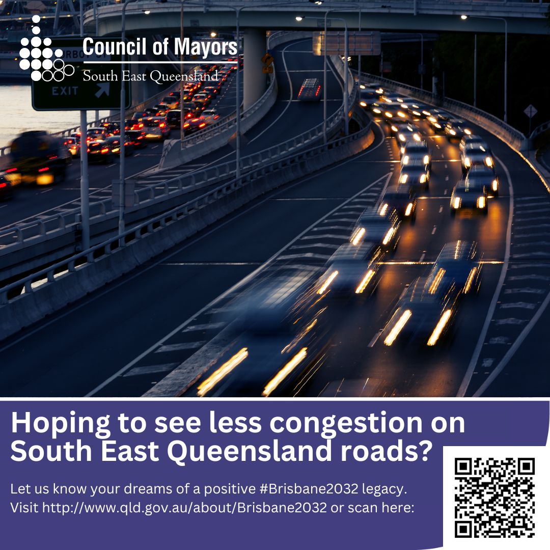 What do you hope to see around South East Queensland ahead of #Brisbane2032 ?

Imagine less congestion on our roads, making for a safer and quicker commute for all.

#HopesAndDreams2032