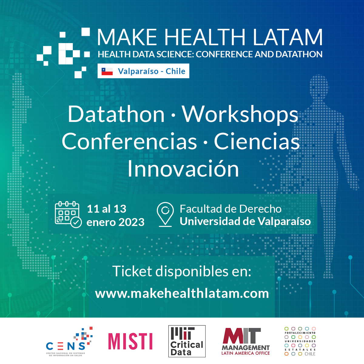 ¡Prepárate para iniciar de la mejor manera este 2023! Te invitamos a asistir a #MakeHealthChile, que se desarrollará el 11, 12 y 13 de enero, en la ciudad de #Valparaíso. 
Durante los 3 días participarás de #Conferencias de expertos en #saluddigital y más.
makehealthlatam.com