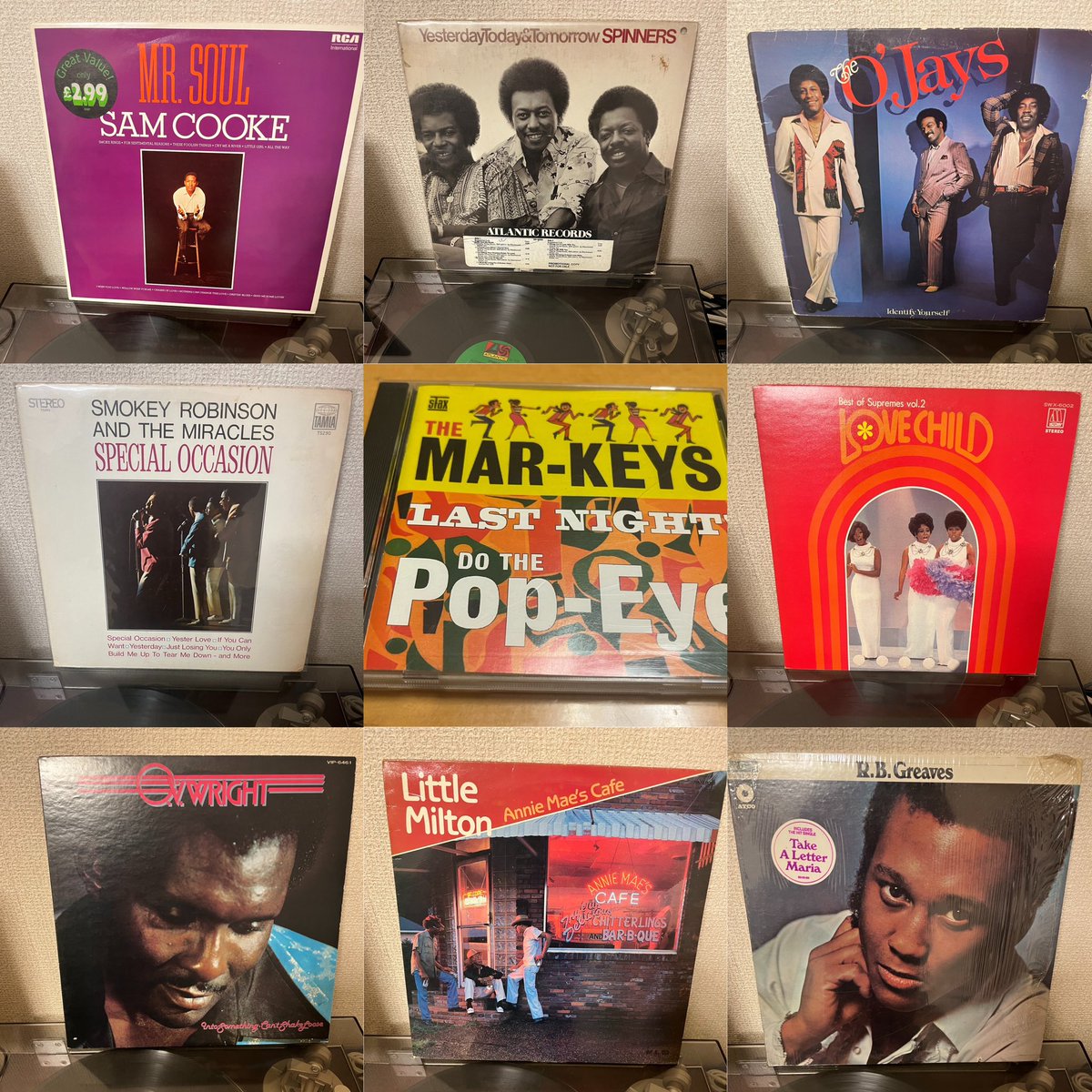 hikifunejazz's tweet photo. 最近はソウルを聴く事が多くて~
#soul #samcooke #spinners #OJays #SmokeyRobinson #Miracles #MarKeys #Supremes #OVWright #LittleMilton #RBGreaves #レコードのある生活 https://t.co/19gkXrenLD