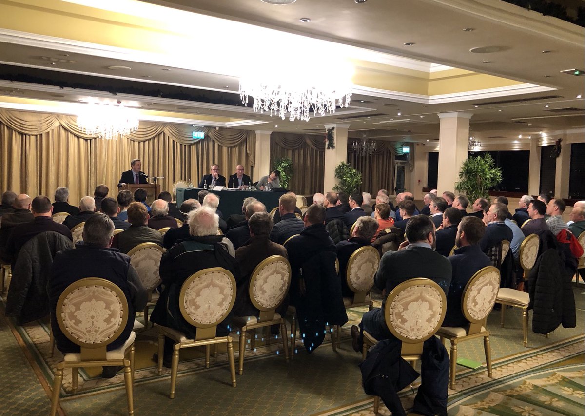 Big crowd in for the Kilkenny IFA AGM tonight. Director General Damien McDonald is guest speaker. Big concerns about the impact climate change targets could have on the sector.