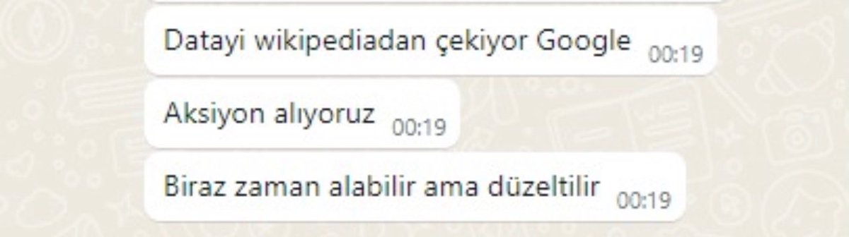 Zorunlu Açıklama: Google Türkiye’nin tarafımıza verdiği bilgi budur. Lütfen, bir/birkaç kişinin Wikipedia üzerinden yaptığı kurnazlığı ciddiye almayalım. Duyarlı yüz binlerce vatandaşımıza ilgileri için teşekkür ederiz.