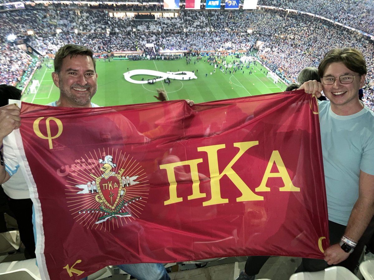 Pi Kappa Alpha was well represented at the FIFA World Cup in Qatar! Thanks to Chris Adams (Louisiana State, Alpha Gamma '91) for sharing this special moment.