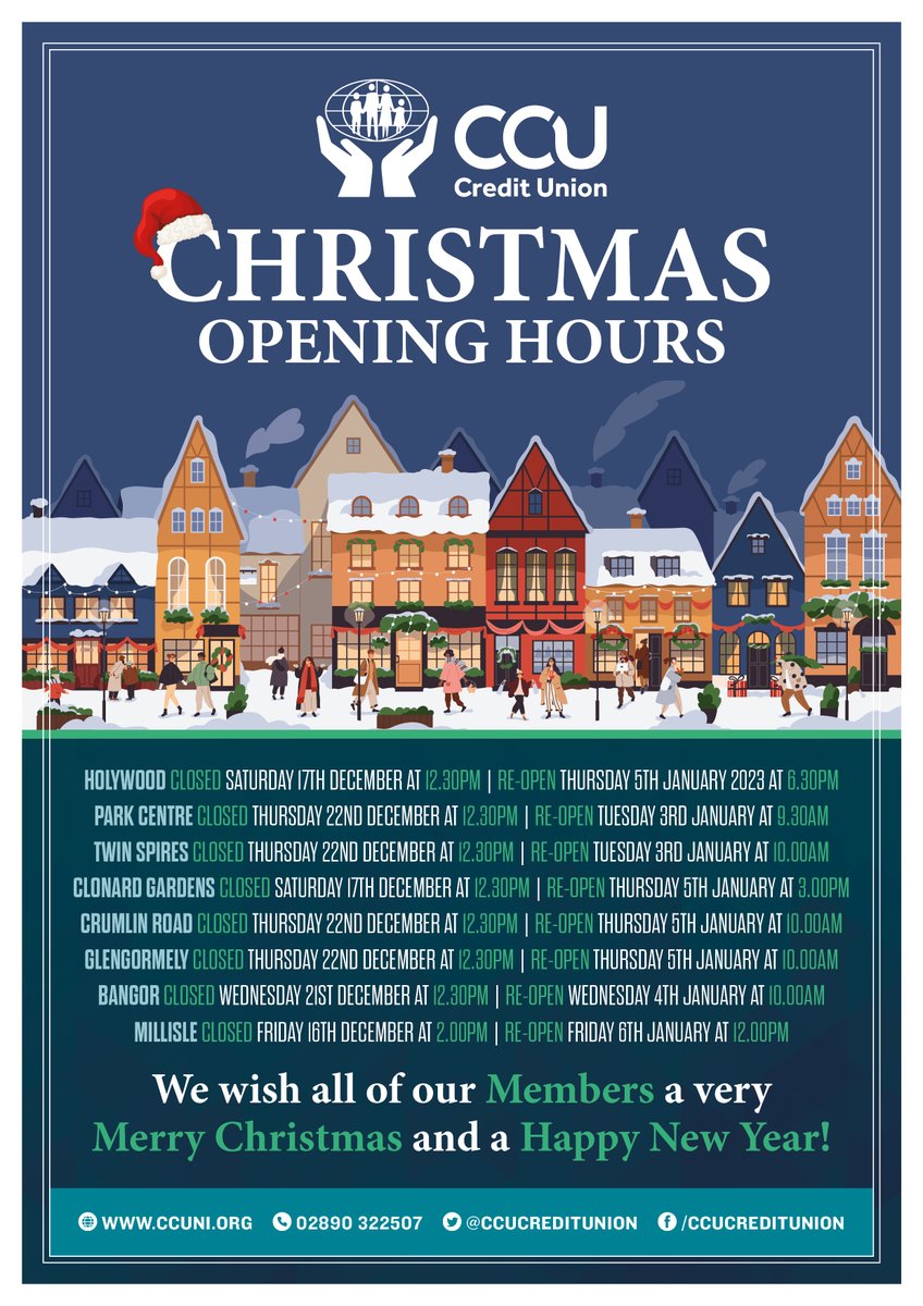 🕐 Check out the Christmas Opening Hours for our 8 Branches 🎅