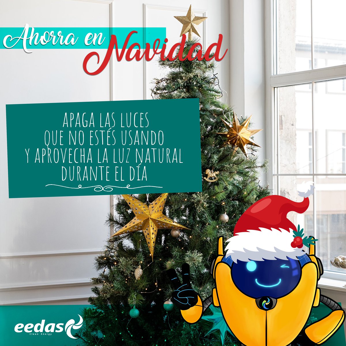 En estas #fechasespeciales, el #consumodeenergía #aumenta y #ahorrar en su uso también debe ser una de nuestras #prioridades. Implementando estos #sencillosconsejos, ahorras de tu #factura. 

#eedascleanenergy #ahorraenergía #navidad #aumentodelconsumo #eficienciaenérgetica