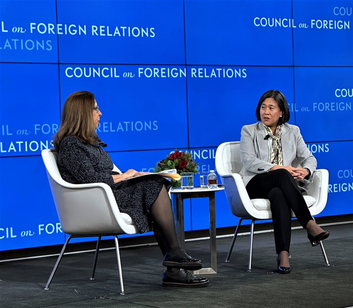 USTRSpox's tweet image. WATCH: @AmbassadorTai touted @POTUS' accomplishments and laid out @USTradeRep's  priorities for 2023 in speech and fireside chat today at @CFR_org. youtu.be/FilDGUrXQes