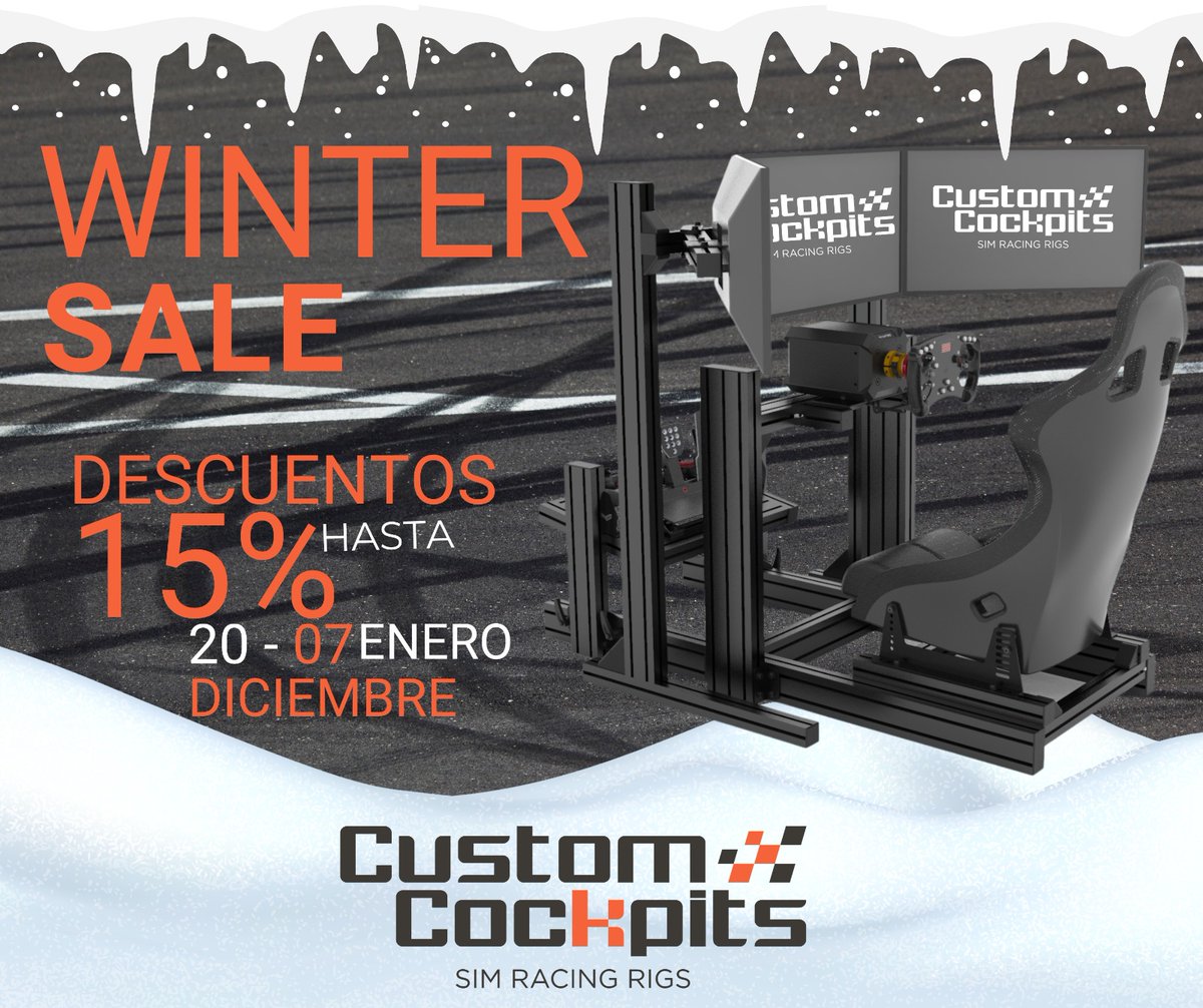 📢Atención #Simracer llegan las Special Winter #offers
❄️🧊🥶❄️🧊🥶❄️🧊🥶

📢Todas tus compras estas navidades con hasta un 15% de #descuento en productos seleccionados.

🏁Unidades Limitadas!
custom-cockpits.com