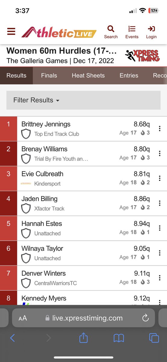 brenaywill_23's tweet photo. another pr for hurdles! 8.80‼️ https://t.co/gxYXFgSYex