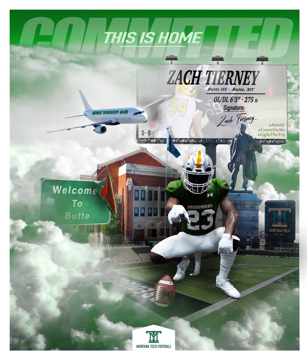 zach tierney (@zachtierney2) on Twitter photo Iβm excited to announce my commitment to Montana Tech! Iβd like to thank my family, friends, and coaches who helped me along the way Roll Diggs! <a href="/MonTechFootball/">Montana Tech Football</a> <a href="/CoachKyleSamson/">Kyle Samson</a> <a href="/CoachThatcher/">Dan Thatcher</a> <a href="/CoachMagana/">Coach MagaΓ±a</a> #CountOnMe #Family #LightTheV23βοΈ Iβm excited to announce my commitment to Montana Tech! Iβd like to thank my family, friends, and coaches who helped me along the way Roll Diggs! <a href="/MonTechFootball/">Montana Tech Football</a> <a href="/CoachKyleSamson/">Kyle Samson</a> <a href="/CoachThatcher/">Dan Thatcher</a> <a href="/CoachMagana/">Coach MagaΓ±a</a> #CountOnMe #Family #LightTheV23βοΈ