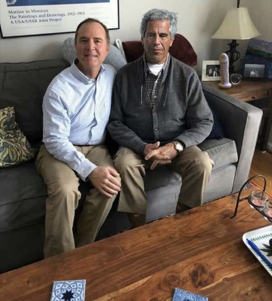 Even Jeffery Epstein looks uncomfortable around <a href="/AdamSchiff/">Adam Schiff</a>