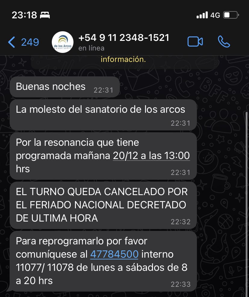 Gracias <a href="/alferdez/">Alberto Fernández</a> viaje desde Corrientes para hacerme ese estudio. No solo lo pierdo sino que pierdo el turno el miércoles donde tenía que llevar esos resultados. Entre vos y Los arcos no se quien es peor.