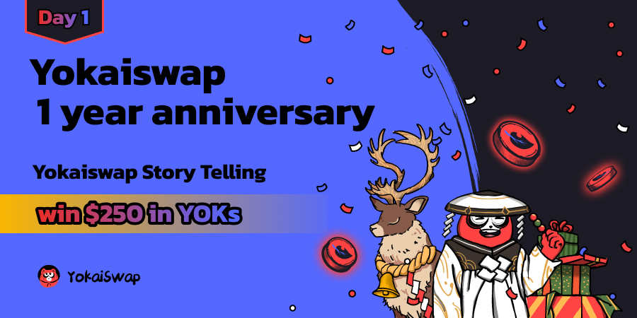 yokaiswapnervos's tweet photo. 🌟𝗬𝗼𝗸𝗮𝗶𝘀𝘄𝗮𝗽 𝗖𝗮𝗿𝗻𝗶𝘃𝗮𝗹🌟
📌𝐃𝐚𝐲 𝟏
Share your Yokaiswap story (how you found us, what was your reaction after using it, i.e. anything interesting😃) with us and 10 lucky winners will win $25 each in $YOK.

also ♻️Retweet &amp;❤️Like for better chance of winning. https://t.co/mtsuNsXhzz