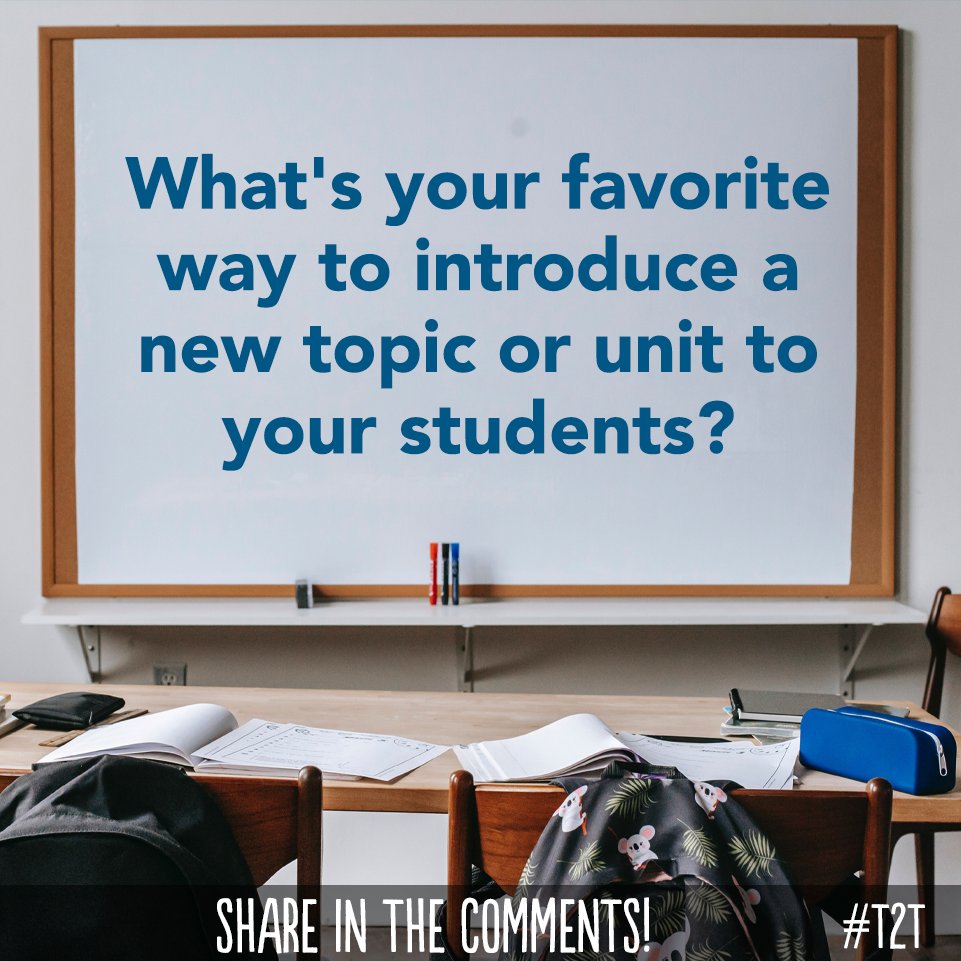 teacher2teacher's tweet photo. How do you kick off a new topic with your Ss? 

#TeacherTwitter https://t.co/PJEKJN6q9e